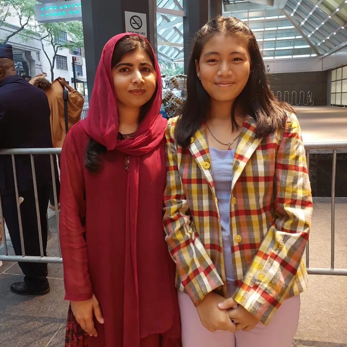 Finally I met my inspiration @Malala today! ❤

She is not just the torchbearer for girl's education, she is also a beacon of hope for millions of young children like me. We discussed about various challenges we're facing. There will be no climate justice without girl's education!

And thanks for visiting me despite your tight schedule. 🙏🏻